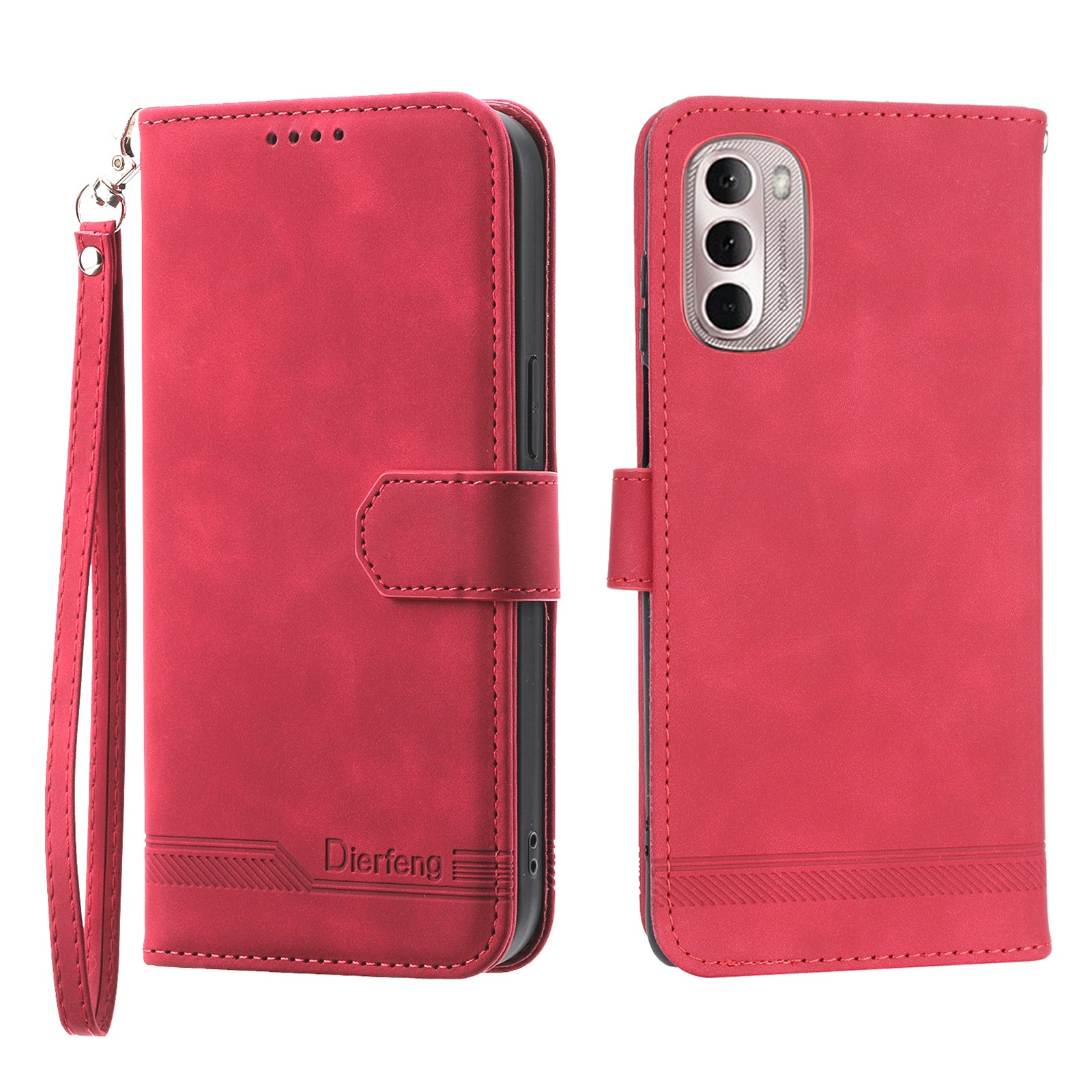 Pouzdro na telefon DIERFENG DF-03 pro Motorola Moto G Stylus 4G (2022) Lines Potištěný PU kožený kryt stojanu na telefon Pouzdro na telefon DIERFENG DF-03 pro Motorola Moto G Stylus 4G (2022) Lines Potištěný PU kožený kryt stojanu na telefon